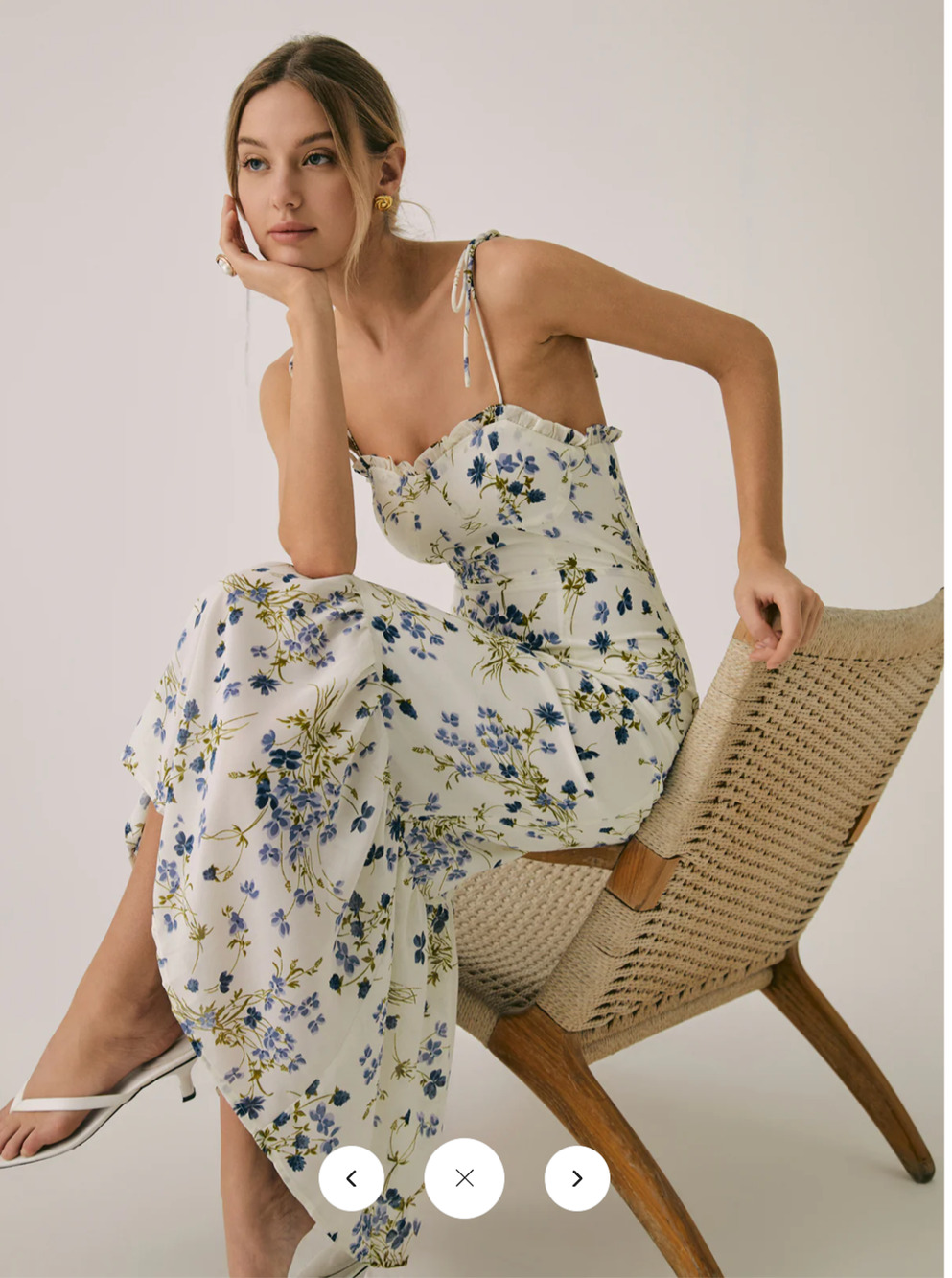NWT Commense Ruffle Floral Print Cami Long Dress Sz M